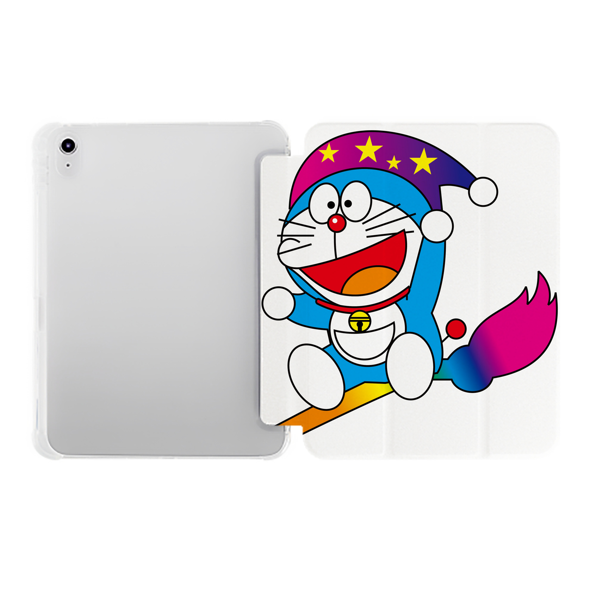 （画像用） ドラえもん Doraemon IPad ケース ペン収納付き 三つ折りスタンド PUレザー×シリコン 対応機種9.5/10.5/10.9インチ